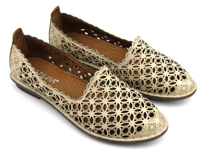 Dámská prolamovaná obuv - VENEZIA 0014101-1, béžová