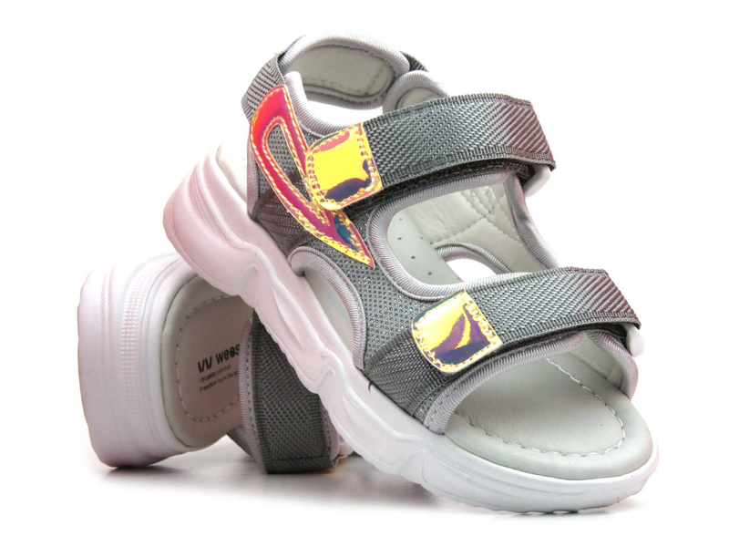 Dětské sandály s koženou podšívkou - Weestep R207750842, šedá