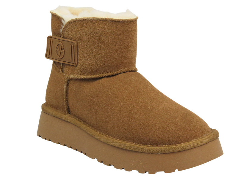 Dámské nazouváky do sněhu - BIG STAR MM274160, béžové