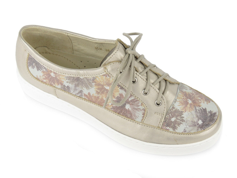 Lehká, měkká dámská kožená obuv - Helios Komfort 358, zlatá