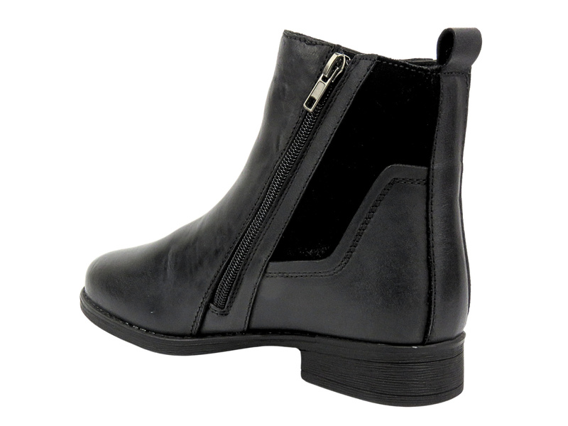 American Club Dámské kožené boty CY 98/23 Black se zipem