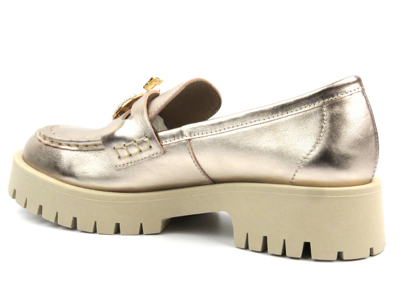 Dámské boty a mokasíny s drážkovanou podrážkou - CheBello 4291, zlatá