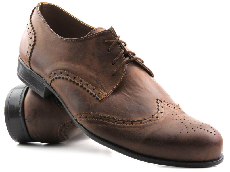 Lehké boty, pánské návleky MOSKAŁA 238/203, hnědé