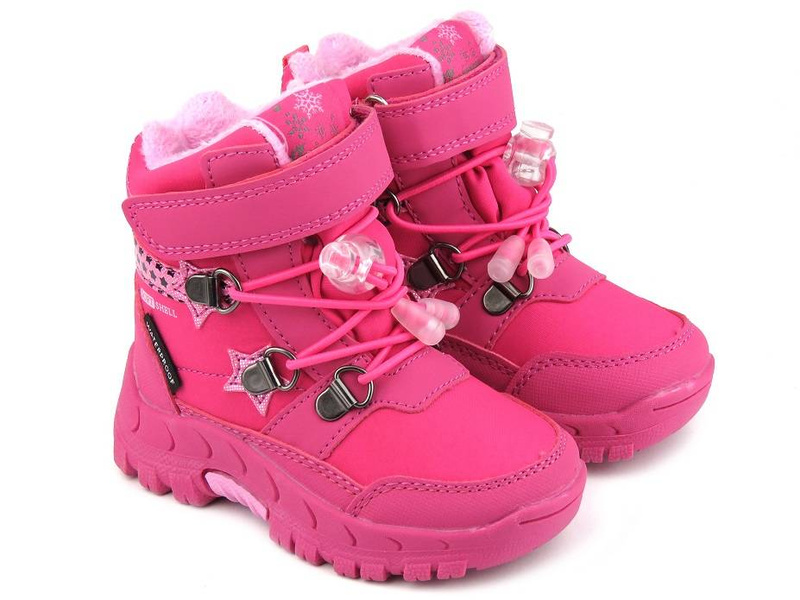 Nepromokavé dětské sněhule - AMERICAN CLUB Softshell HL 68/22, růžové