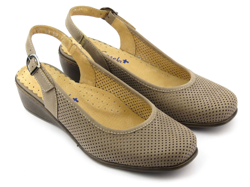 Pohodlné dámské sandály na klínku - Kosela Medic 9282, béžová