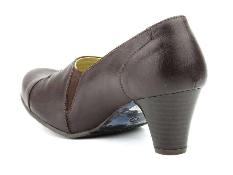 Pohodlné lodičky na vysokém podpatku - Bota 215, hnědé