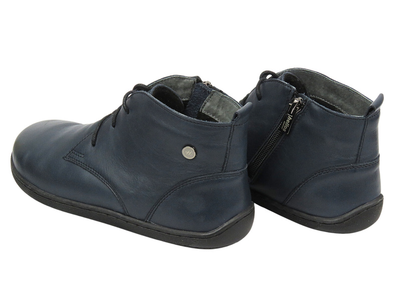 Barefoot kožené minimalistické dámské kotníkové boty tmavě modré HELIOS Komfort 699