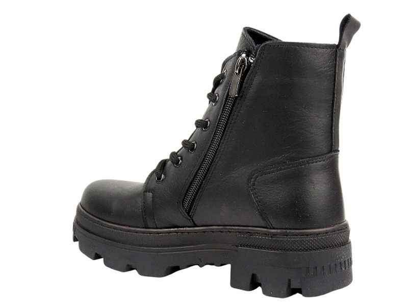 Dámské kožené kotníkové boty - VACARRO 490, černé