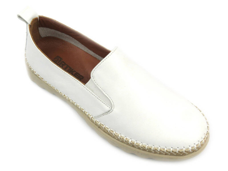 Dámské kožené polobotky - Artiker 54C0642, bílá