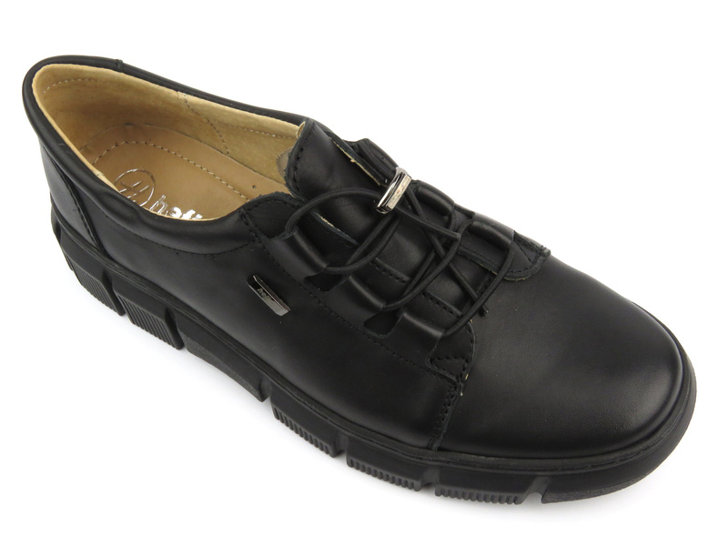 Dámské polobotky z přírodní kůže - Helios 407, černá