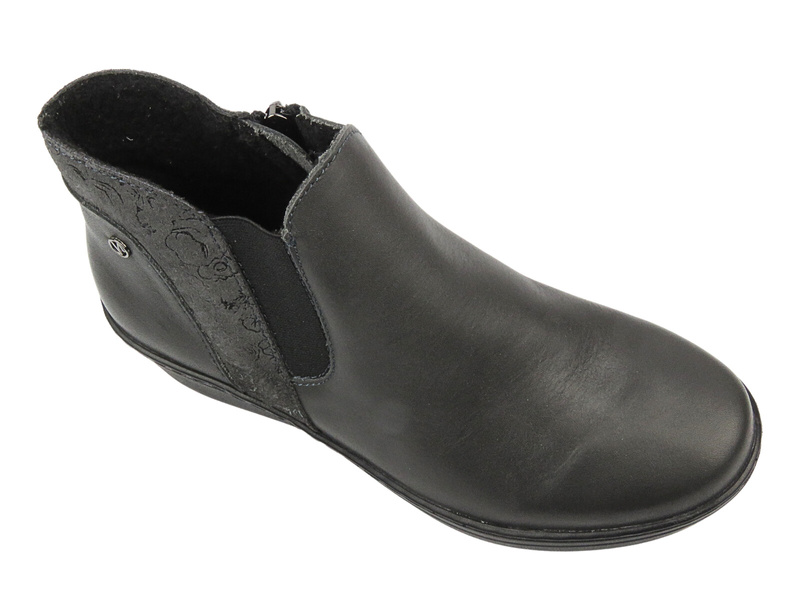 Elegantní dámské kozačky na klínku - HELIOS Komfort 596, černá 2