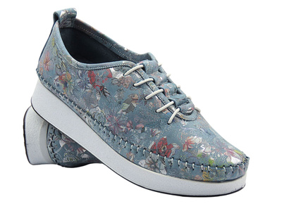 Dámské kožené boty s květinami - VENEZIA 01422077-2, bílé