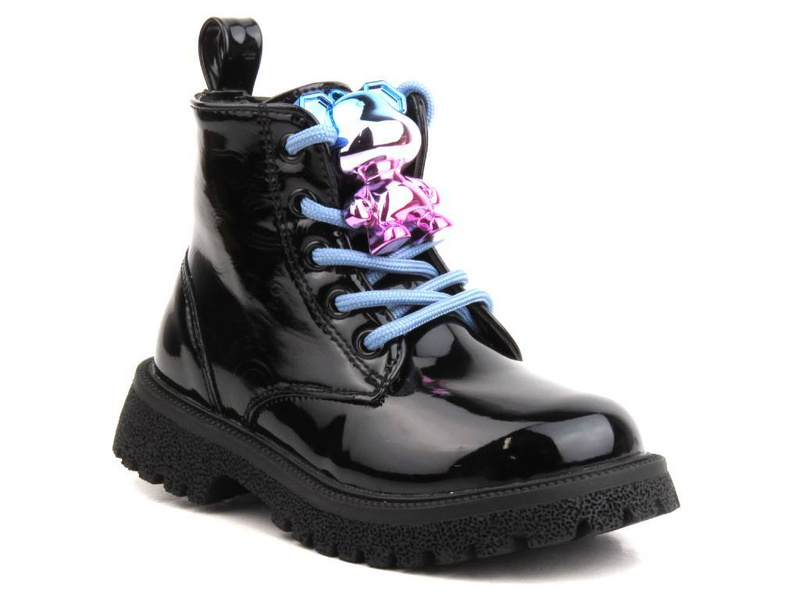 Teplé kozačky, dětské kozačky s vlnou - MISS E 23DZ23-6574, černá