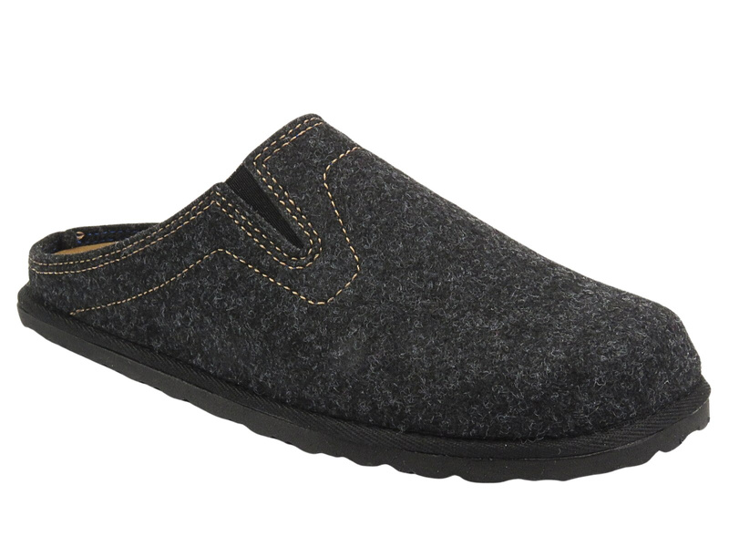 Teplé pánské pantofle s vyjímatelnou stélkou šedé INBLU SI-21