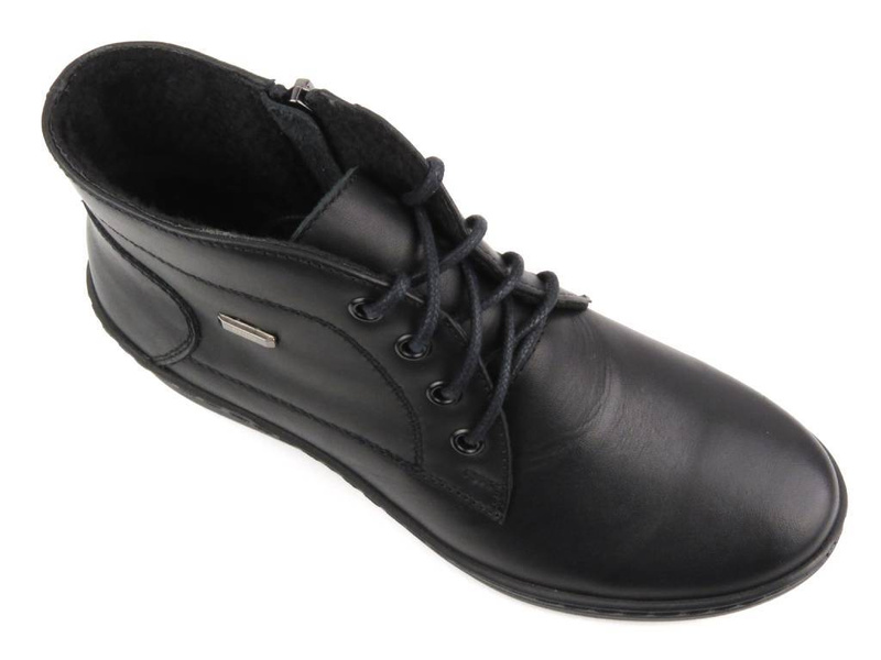 Dámské kožené kotníkové boty - HELIOS Komfort 554, černé