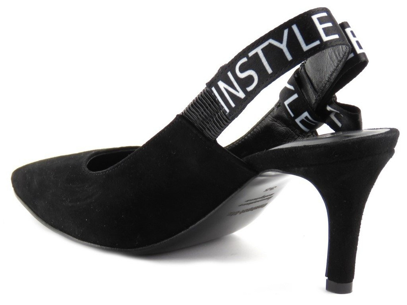 Dámské kožené sandály v glamour stylu - Conhpol Bis 4393, černé