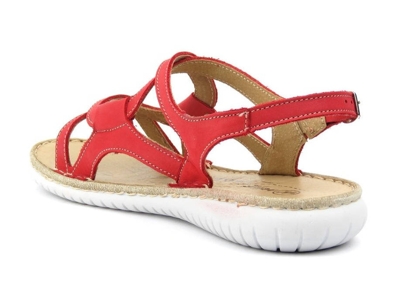 Pohodlné dámské sandály s krouceným svrškem - HELIOS Komfort 283, červené