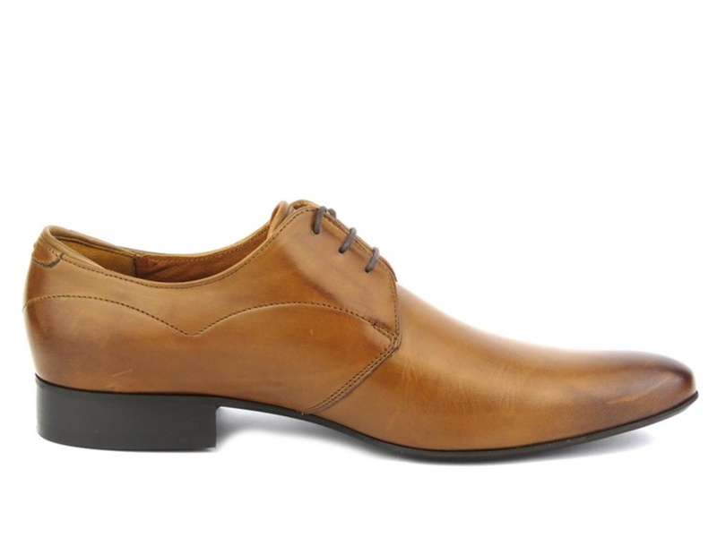 Pánské formální kožené derby Conhpol 4755, hnědá