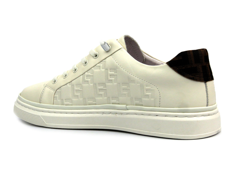 Skórzane sneakersy męskie - JOHN DOUBARE A921-1, czarne