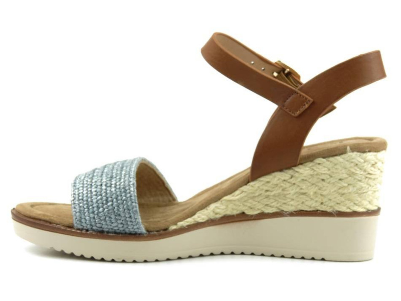 Dámské sandály na klínku, espadrilky - JEZZI 21SD98-3590, modré
