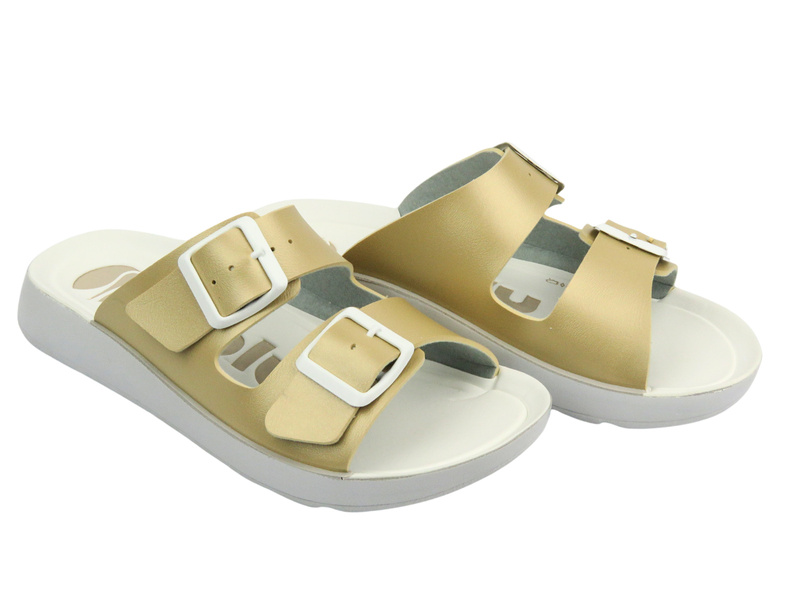 Dámské žabky s přezkami - INBLU AG-04, zlaté