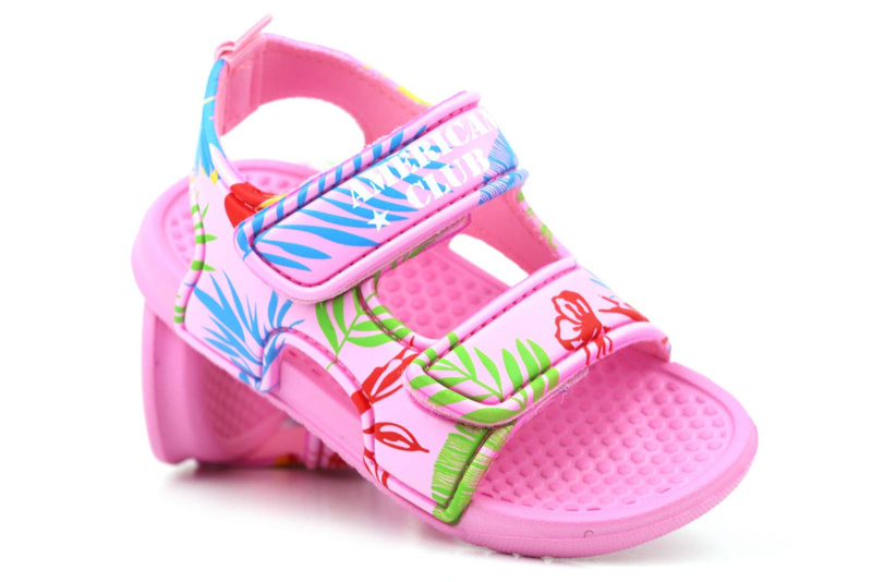 Pěnové dětské sandály na suchý zip - American Club NH 85/23 NH 86/23, růžové
