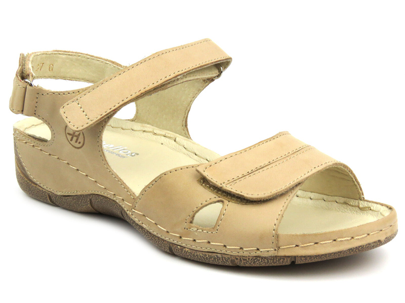 Pohodlné dámské kožené sandály - HELIOS Komfort 106, zlaté