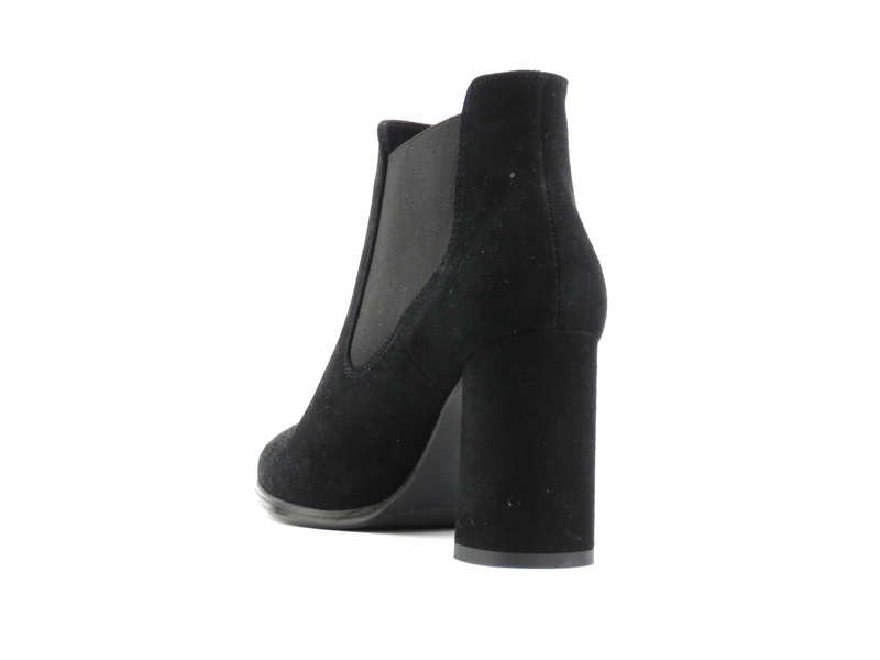 Dámské kožené chelsea boty na vysokém podpatku - Conhpol Bis V3751, černé