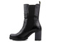 Vysoké, kožené dámské kotníkové boty - MARCO TOZZI 25446, černé
