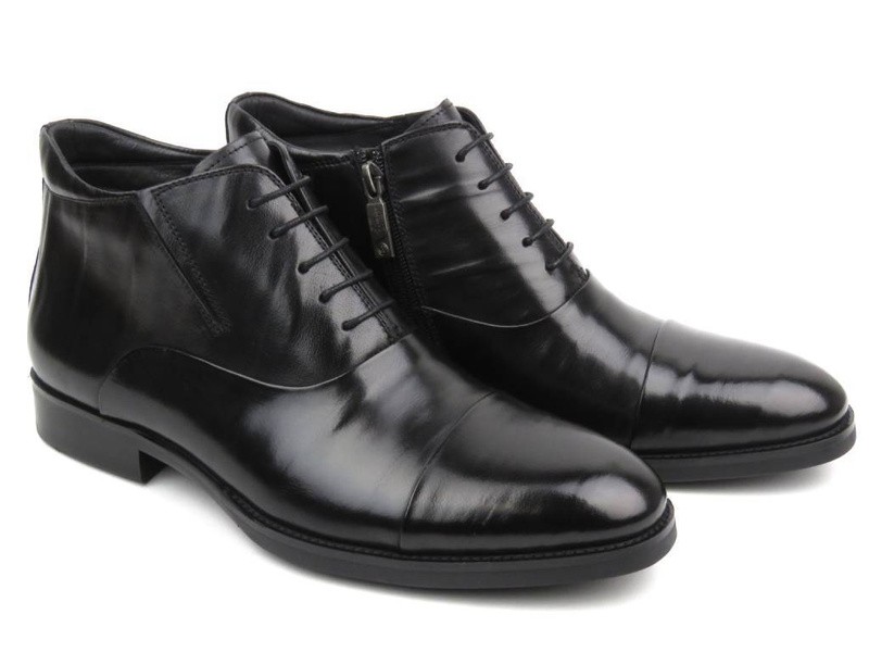 Elegantní pánské kotníkové boty na zip - JOHN DOUBARE H35B-52-183, černé