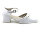Elegantní sandály, dětské společenské lodičky na vysokém podpatku - American Club 2093-3, bílé