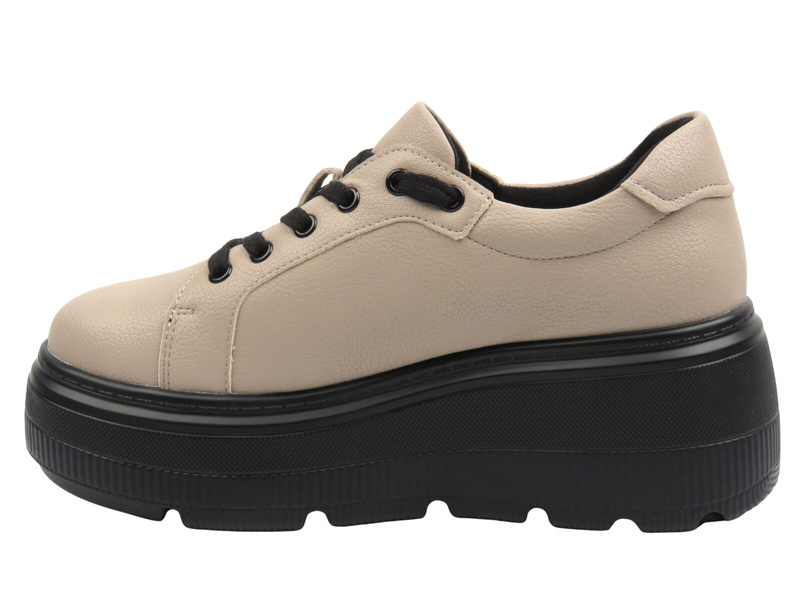 Dámské kožené tenisky khaki Cambell 25-19374