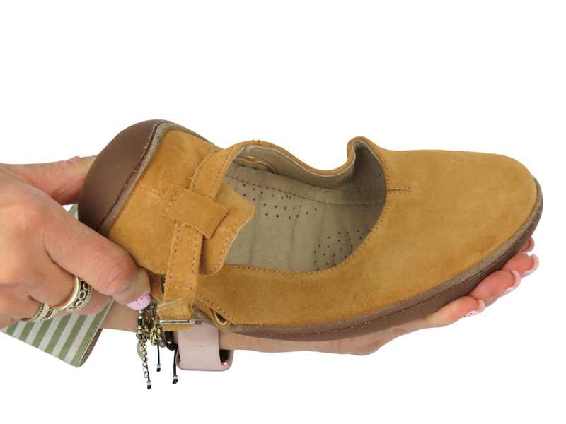 Dámské kožené barefoot minimalistické sandály se zvýšenou šířkou H - Nika Komfort 1472, světle hnědé