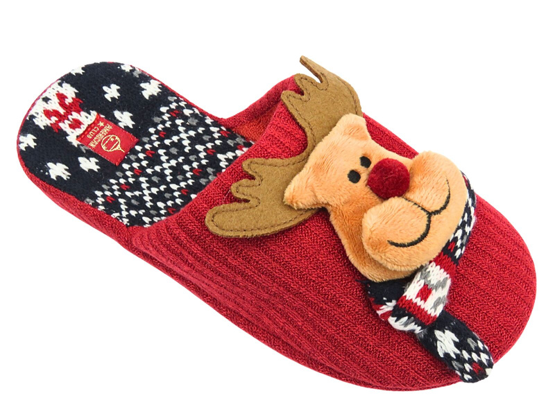 Dámské teplé vánoční pantofle American Club SL 20/24, červená