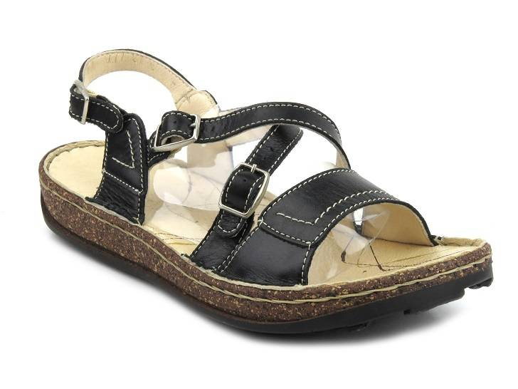 Kožené dámské sandály polské značky Helios Komfort 776, černé