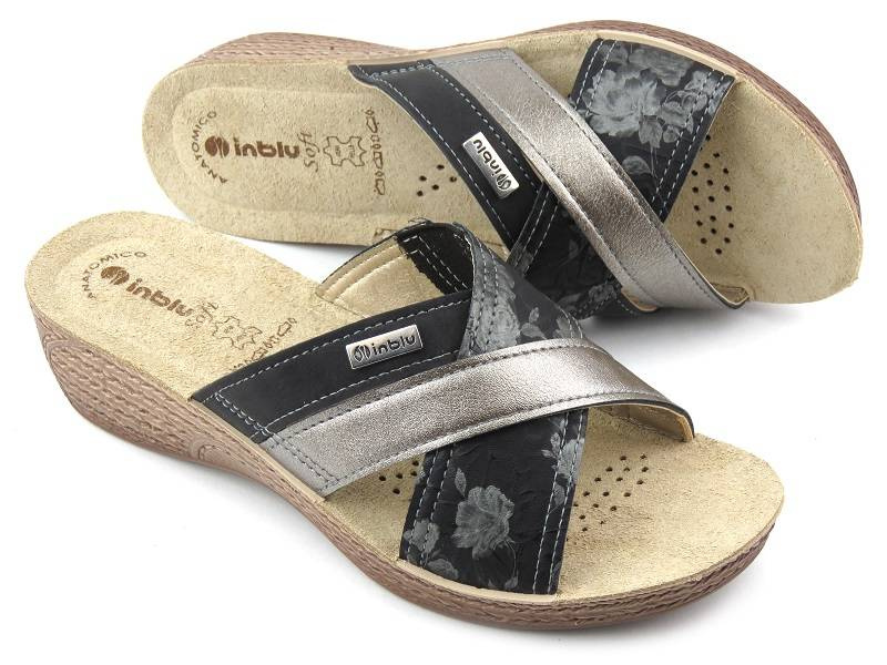 Dámské žabky se třemi pruhy - Inblu GL-38, černé