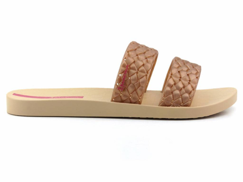 Pohodlné dámské tobogány se zapletenými pásky - Ipanema 83243, metalická růžová