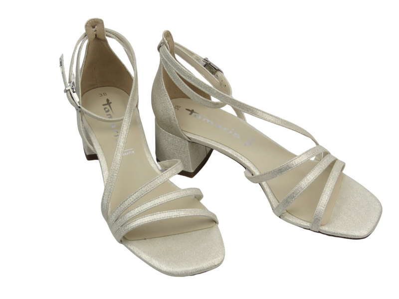 Elegantní dámské sandály na podpatku béžové Tamaris 2-28205-44