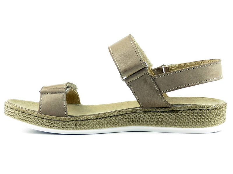 Měkké, lehké dámské sandály z kůže HELIOS Komfort 245, béžová