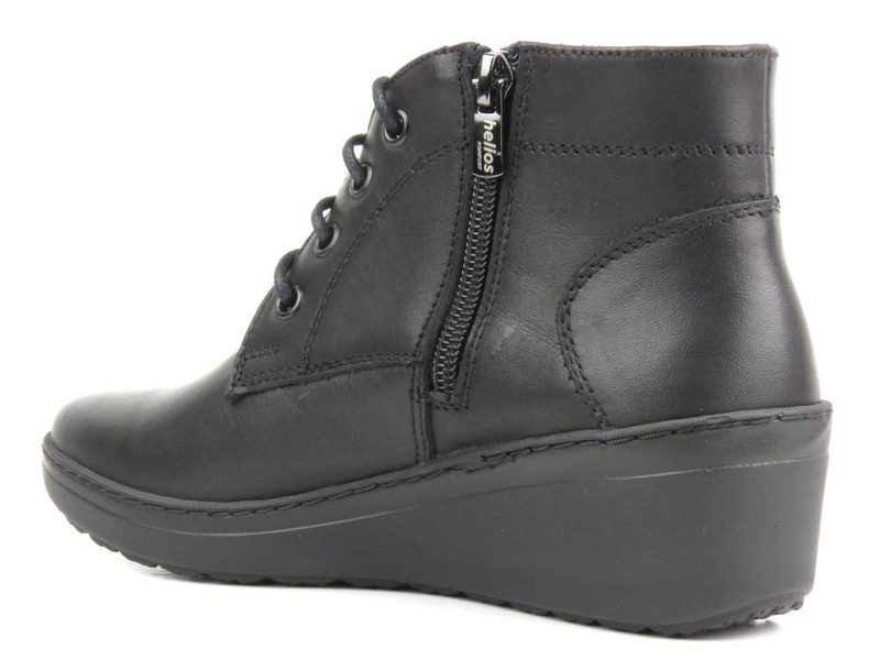 Dámské kožené kotníkové boty - HELIOS Komfort 554, černé