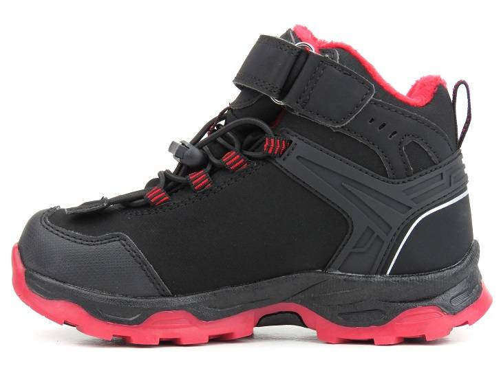 Dětské sněhule, trekingové boty se softshellem - AMERICAN CLUB HL 29/22, černá s červenou