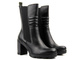 Vysoké, kožené dámské kotníkové boty - MARCO TOZZI 25446, černé