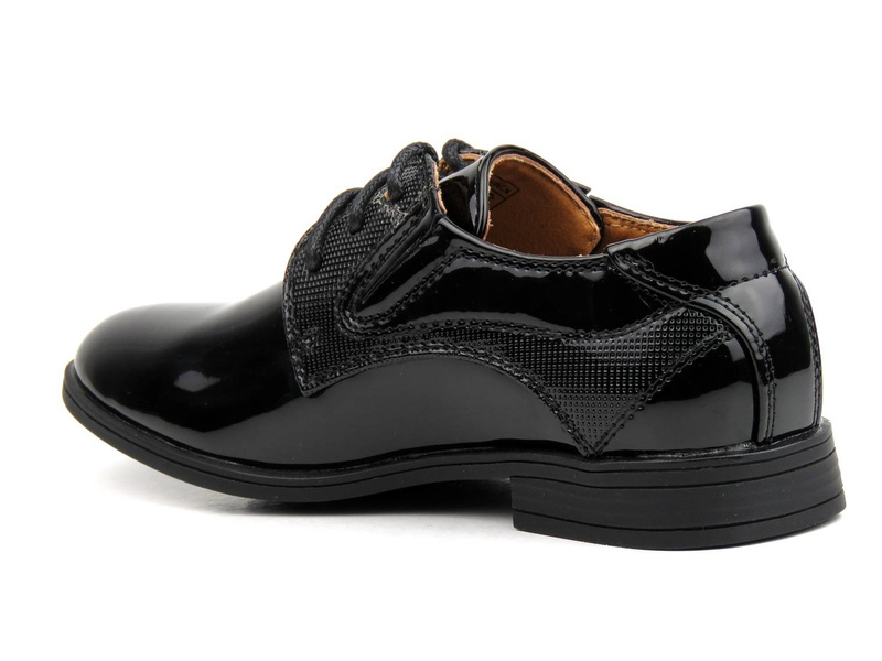 Elegantní společenské boty, společenské boty - WOJTYŁKO 1196, černé lakované boty