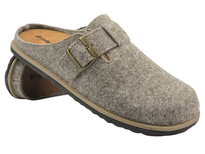 Pánské pantofle s koženou stélkou - INBLU 155M023, hnědé