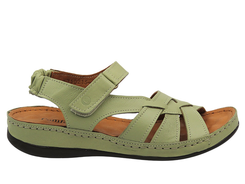 Měkké, komfortní dámské sandály z kůže - Comfortabel 710215-07, zelené