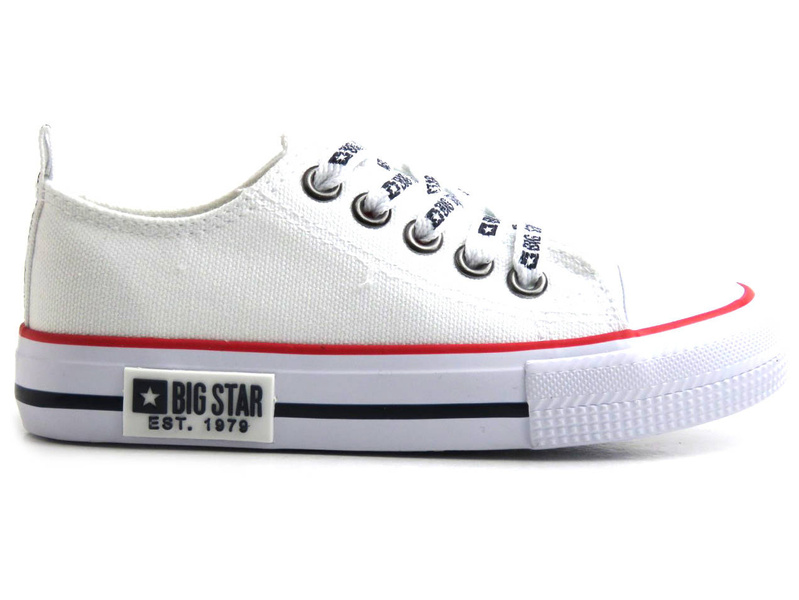 Dětské tenisky s ozdobnými tkaničkami - BIG STAR KK374068, bílé