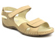 Pohodlné dámské kožené sandály - HELIOS Komfort 106, zlaté