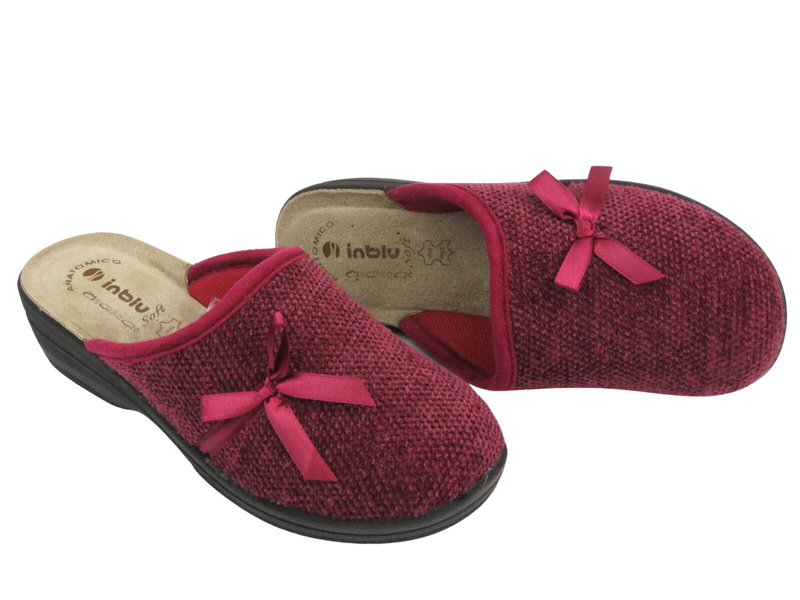 Pohodlné dámské pantofle INBLU 5D05T704, bordó