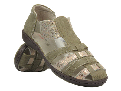 Dámské sandály, gladiátorky - Nika Komfort H-622, béžovo-zlaté