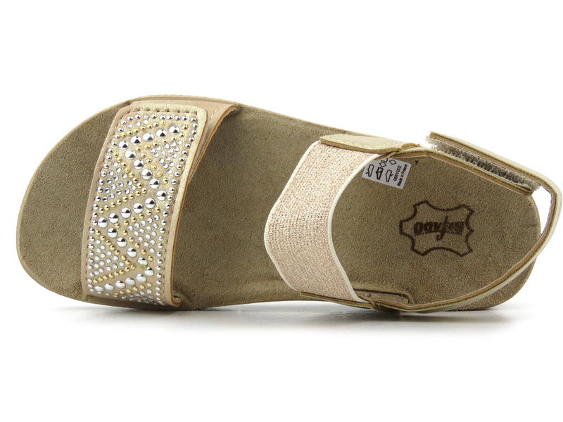 Dětské sandály s koženou stélkou - BEFADO 068Y002, platina